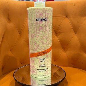 amika Forget Frizz Anti-Frizz Conditioner - Pale Yellow, Pink & Orange Accents